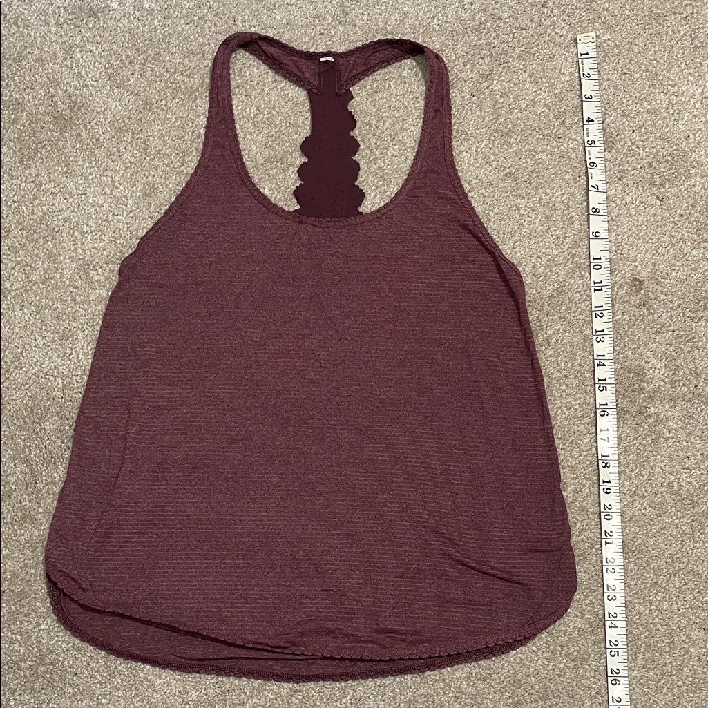 Lululemon Wine Colored Tank Top Scalloped Details